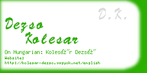 dezso kolesar business card